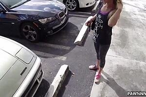 Country girl pawns body for cash with big cock blowjob