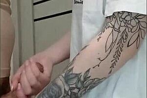 Stepmom's Friend Jerks Off My Dick At House Party