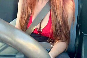 Horny Italian Milf Artemisia Love Rides With Flashing Boobs Outdoor Public Car Drive!