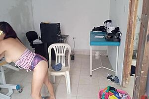 big tits latina flashes pussy and natural tits in homemade casting massage