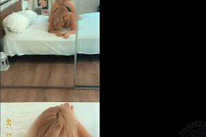 Karen Fisher, that blonde MILF, deepthroats and gets creampied in doggystyle