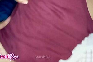 desi roleplays fucking stepmom in bedroom, pressing big tits and rubbing nipples on dick at night 😏