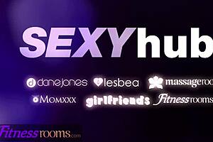 in the fitness room, the big tits thick french milf yoga teacher contrasts her athletic body with intense doggystyle