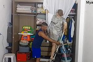 Stepson Fucks His Stepmother on the Stairs