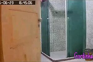 Hidden camera catches stepmom with big tits tidying up