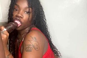 Stepbrother gets big black cock sucked by evil eater keisha minaj cumshot