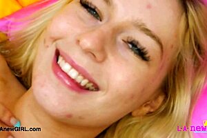 Cute blonde model shows her sexy body in photoshoot!