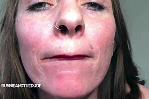 sniff super hairy armpits and apply red lipstick