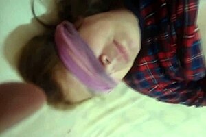 I Cum Four Times In My Stepmom's Mouth And Face Full Of Cum While She Blows My Huge Cock