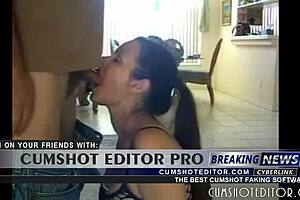 Watch this submissive brunette milf deepthroat and choke on cock 😈