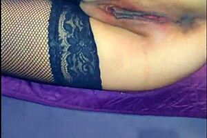 he entered hard while she was pulling up her stockings