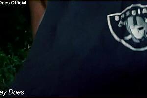 Wife dares to flash on the street.