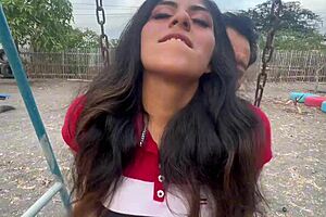 and if they discover us fun sex in a public park with my fucking whore girlfriend and a horny stranger