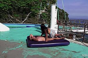 Latina MILF takes public anal near beach without condom