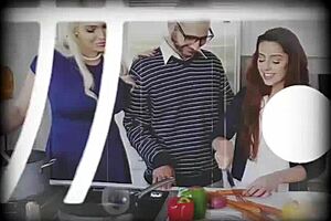 Lonely foster offers body to Macy Meadows and Alexis Zara