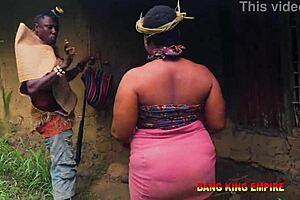 Stepmother strips naked and gets her hairy wet pussy roughly creampied after bush hunting