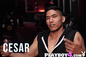 Big ass babe stretches with hot milf after group workout with friends.