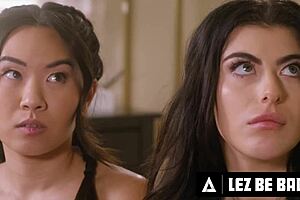 Petite milf liv uses strap-on to discipline naughty sitters kimmy kimm and gal ritchie