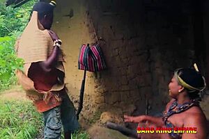 Stepmother strips naked and gets her hairy wet pussy roughly creampied after bush hunting