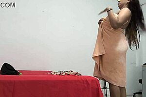 An 18-Year-Old Student Fixes Her Uniform To Go To Class In The Morning Shes A Cute Sexy Chubby Girl