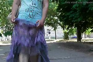I’m a hairy mature flashing in a see-through dress. Dare to watch?