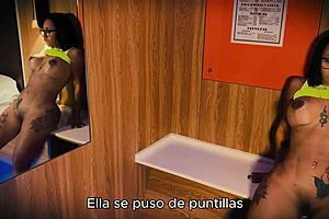 Stepmother indulges in solo play unaware of stepson’s gaze