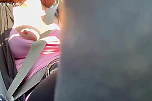 Artemisia Love Flashes Big Boobs in Car