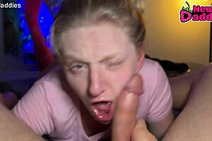 Blonde Pawg Milf Gives Amateur Pov Blowjob