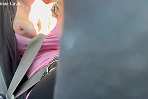Artemisia Love Flashes Big Boobs in Car