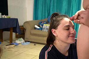 Blast That Natural Beauty's Face With Nonstop Cumshots!