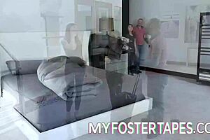 Foster caught stealing and punished hard in bedroom.