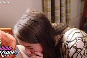 Pantyless Milf Caresses Wet Pussy to Loud Orgasm!