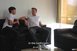 does my foreign friend fuck my stepmom in juicy pussy missionary? wet licking on bed with cowgirl shoes!