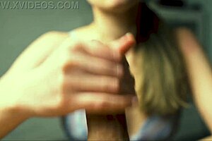 i jerk off my boyfriend in close-up, moaning in lingerie