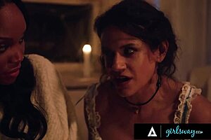 Goth Lana Small and BFF August Skye Fingered by Ghost Milf Penny Barber