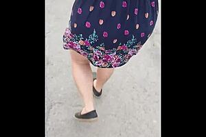 Latina Milf Flashes Big Tits Under Skirt on Street. She Surprises Me!