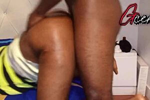 crazy doggystyle in tight pussy with big black cock foreplay