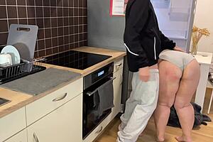 Fucking Mother-In-Law's Wet Pussy in Roleplay. Cum on Her Saggy Tits.