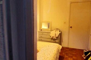 Stepmom forgets to close the door