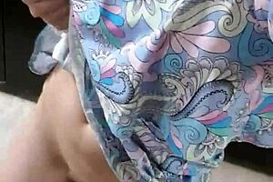 Naked in public locker room, who might catch you with tits and ass exposed?