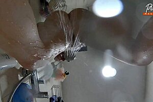 Backstage shower with fitness milf