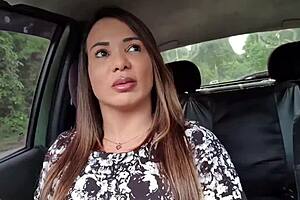 Shared uber ride turns into blowjob and assfucking to motel