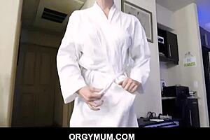 Stepmom Sucking Balls And Spreading Legs For Stepson - Sarah Vandella