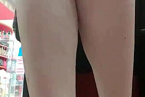 i saw my stepsister trying on shoes after workout showing dirty feet and panties