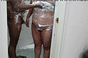 Lucky Asian Boy Taking Shower With Irani Milf 😍