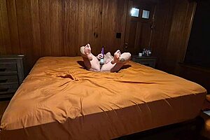 Teen 18+ Wife's Barefoot Solo Masturbation Featuring Dirty Talk And Tits Ass On New Year's Eve