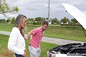 I watch Nicky Rebel pound Mandy Rhea's big tits