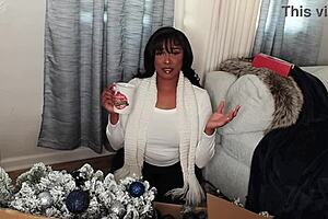 Ebony Mommy Prepares Christmas Gift For Step Son