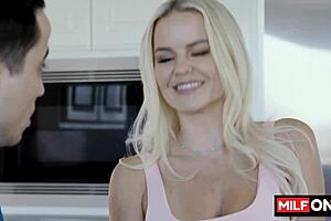 omg, this stunning blonde with big booty seduces stepson with her huge natural tits, cravin his dick so badd!