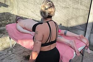 Outdoor massage session starts now